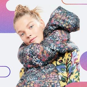 J. Crew NWT liberty of London floral puffer scarf